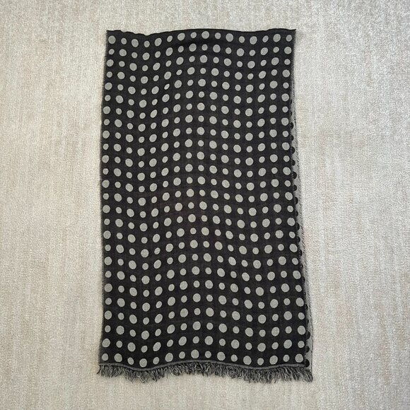 J. Crew Polka Dot Fringe Rectangle Scarf - Picture 4 of 7